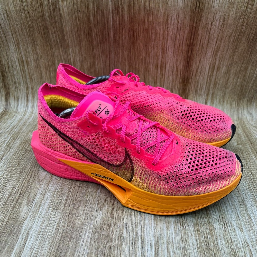 Nike ZoomX Vaporfly 3 Running Shoes Men's 11.5 Pink Orange Flyknit DV4129-600